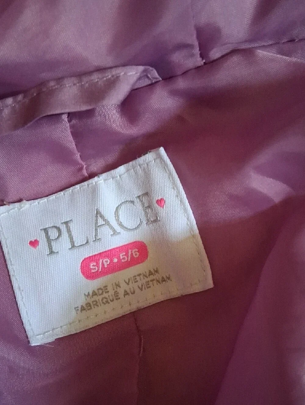 The Children's Place Lilac Hooded Puffer Jacket